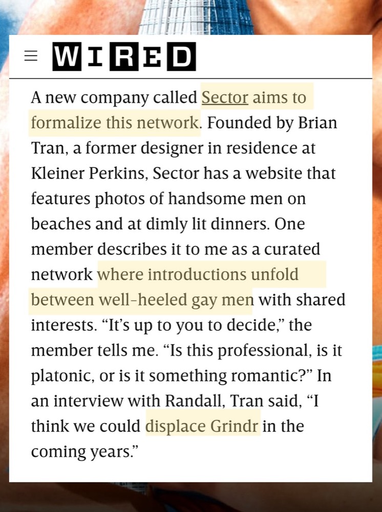 WIRED article excerpt about Sector